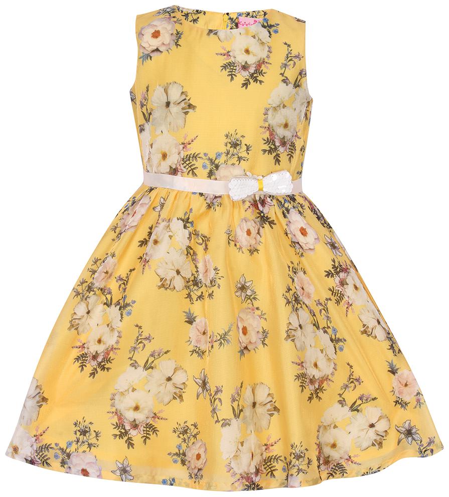 

Cutecumber Yellow Net Sleeveless Knee Length Princess Frock ( Pack of 1 )