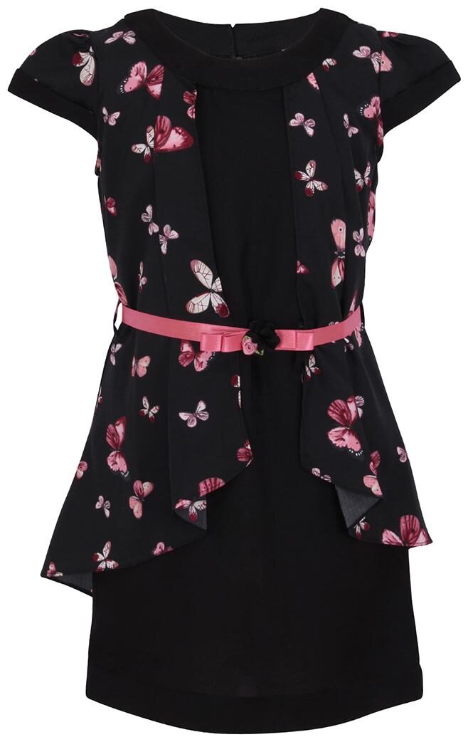 

Cutecumber Baby girl Georgette Floral Princess frock - Black