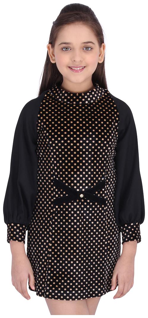 

Cutecumber Baby girl Georgette Polka dots Princess frock - Black