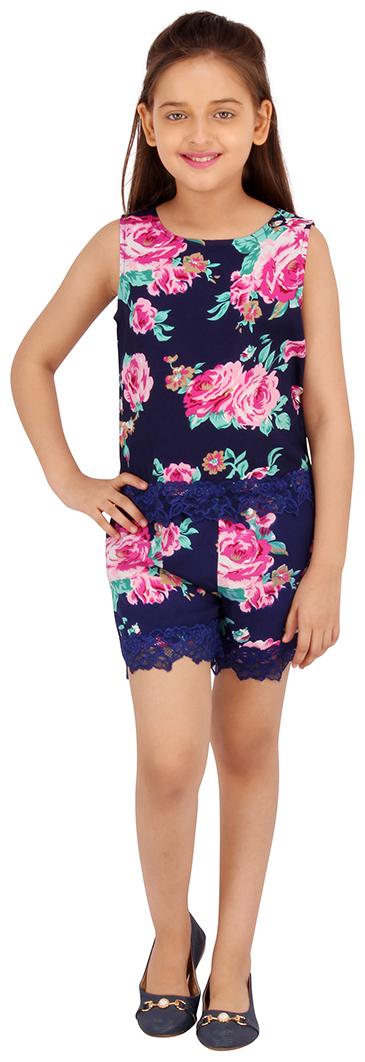 

Cutecumber Girl Polyester Top Bottom Set - Blue