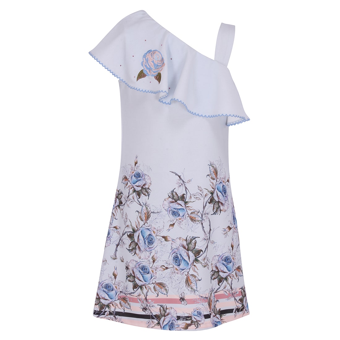 

Cutecumber Baby girl Georgette Floral Princess frock - Blue