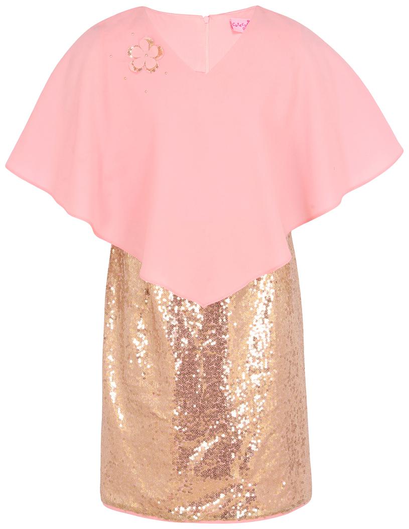 

Cutecumber Pink Georgette Sleeveless Knee Length Princess Frock ( Pack of 1 )