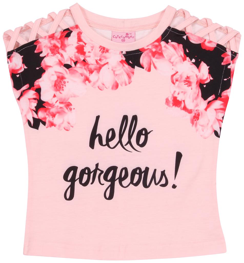 

Cutecumber Girl Knitted Printed Top - Pink