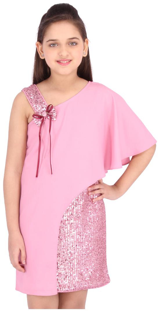 

Cutecumber Pink Georgette Sleeveless Knee Length Princess Frock ( Pack of 1 )