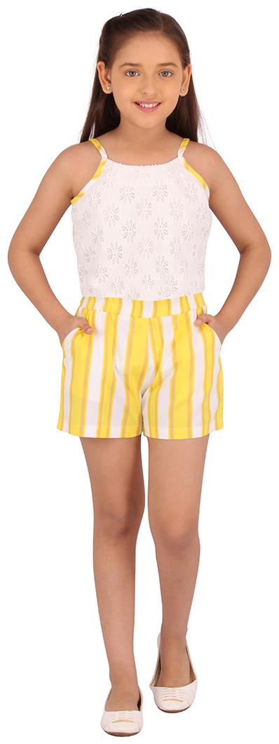 

Cutecumber Girl Polyester Top Bottom Set - Yellow