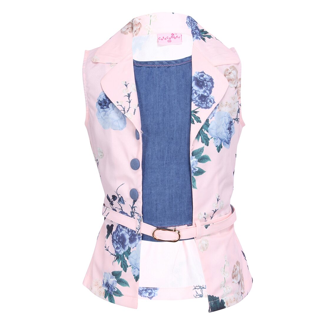 

Cutecumber Girl Georgette Floral Top - Pink