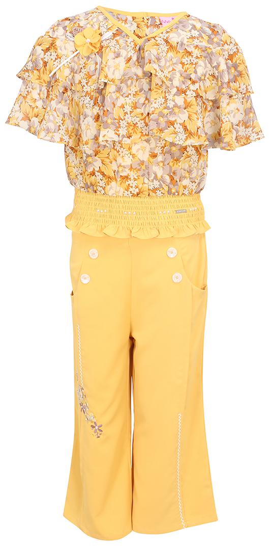 

Cutecumber Girl Georgette Top Bottom Set - Yellow