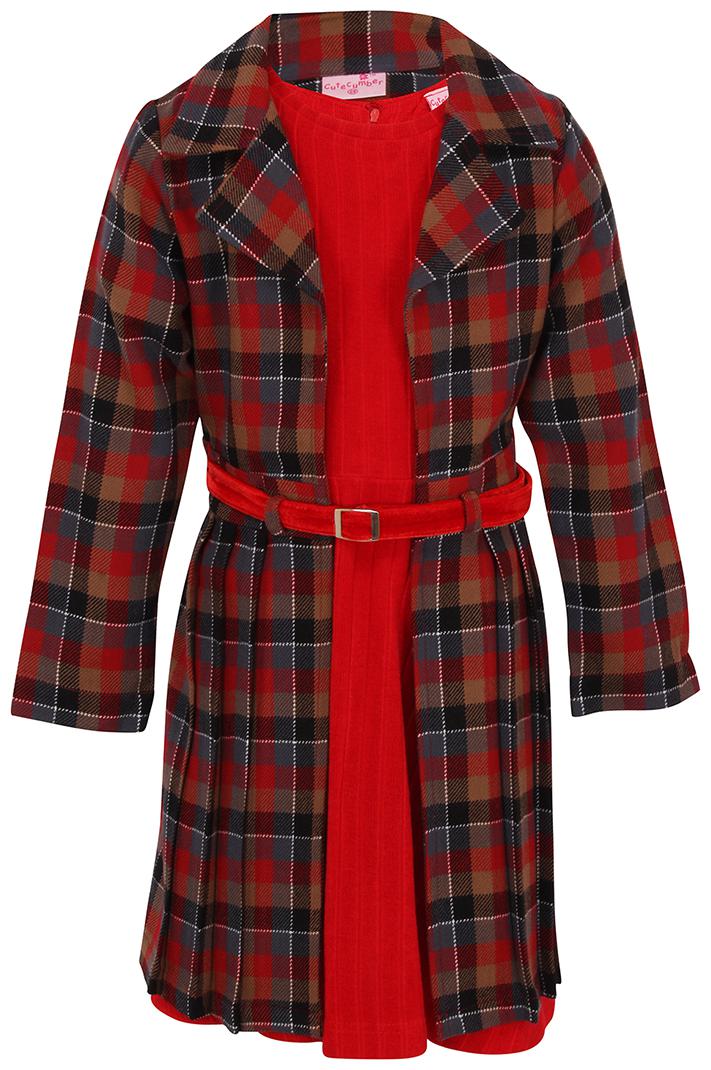 

Cutecumber Red Polyester Full Sleeves Knee Length Princess Frock ( Pack of 2 )