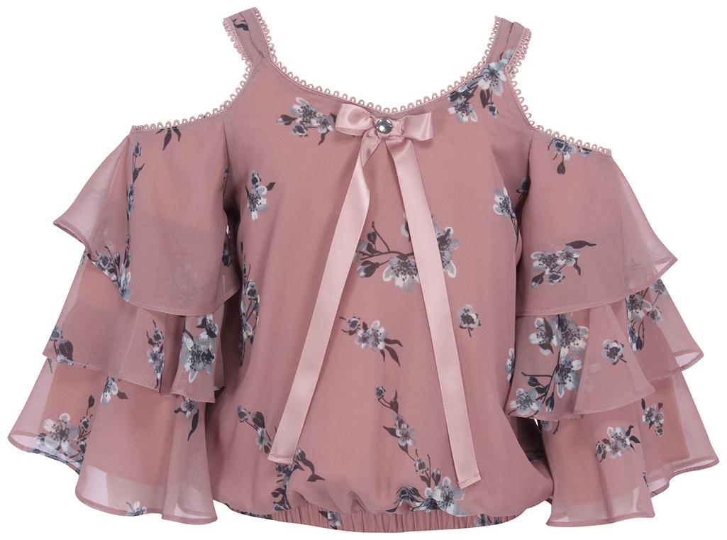 

Cutecumber Girl Georgette Floral Top - Pink