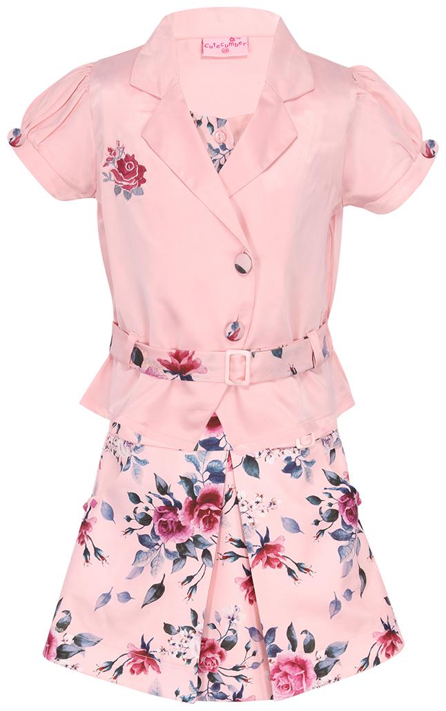 

Cutecumber Girl Satin Top Bottom Set - Pink