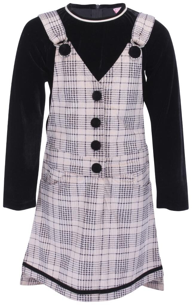 

Cutecumber Beige Black Velvet Full Sleeves Knee Length Princess Frock ( Pack of 1 )