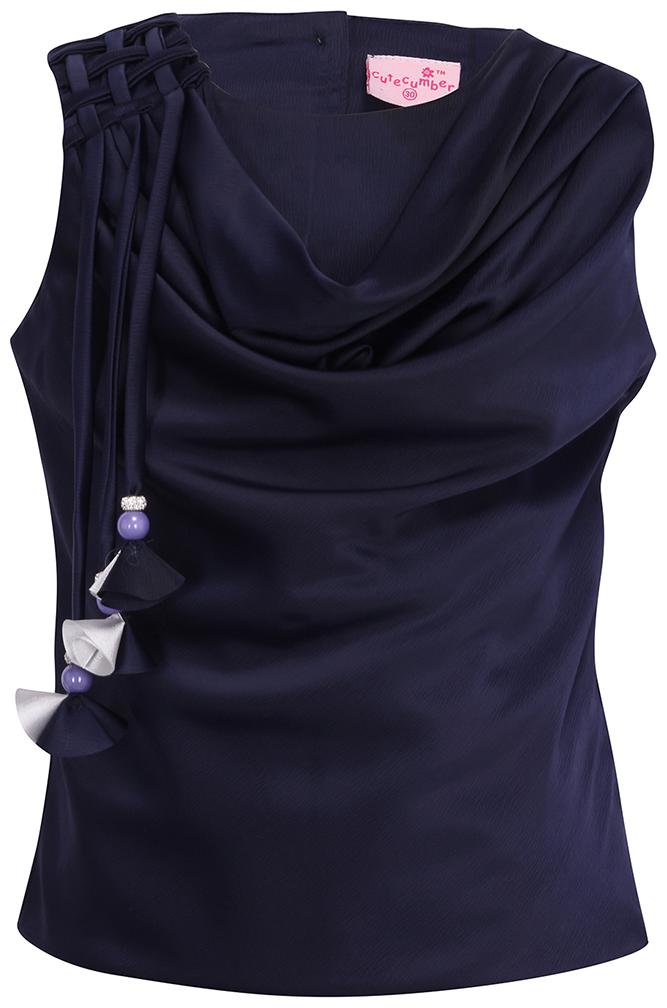 

Cutecumber Girl Polyester Floral Top - Blue