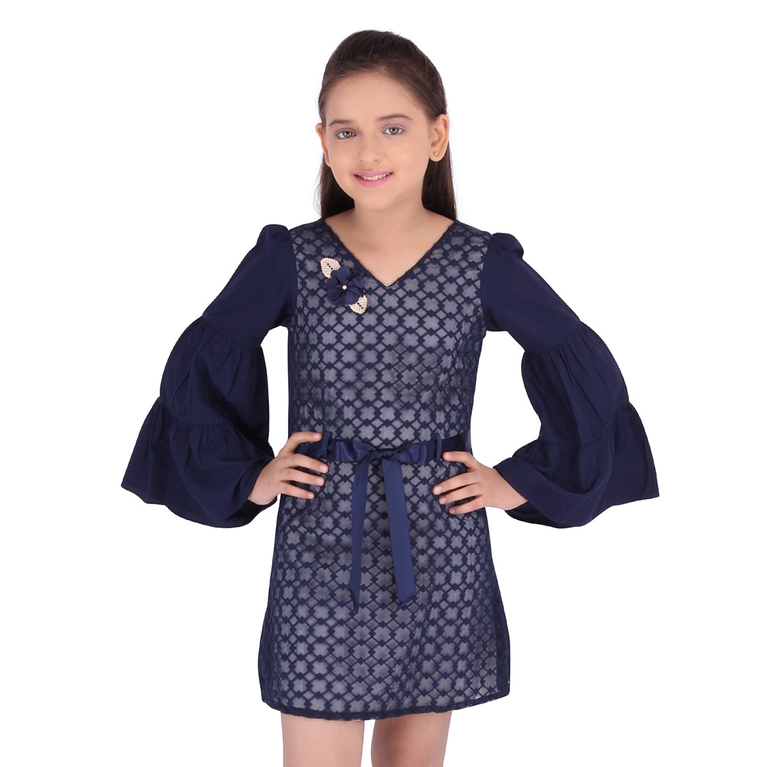 

Cutecumber Blue Polyester Full Sleeves Knee Length Princess Frock ( Pack of 1 )