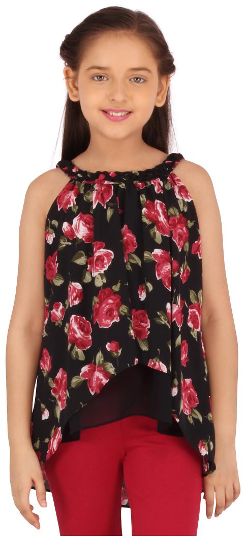 

Cutecumber Girl Georgette Floral Top - Black