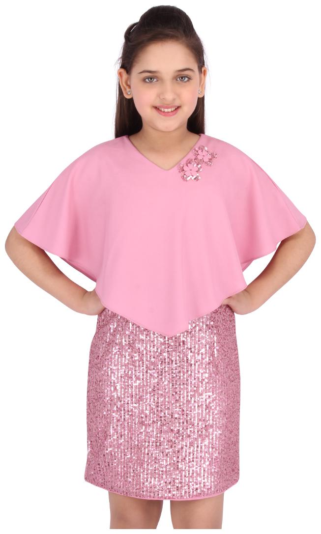 

Cutecumber Pink Georgette Sleeveless Knee Length Princess Frock ( Pack of 1 )