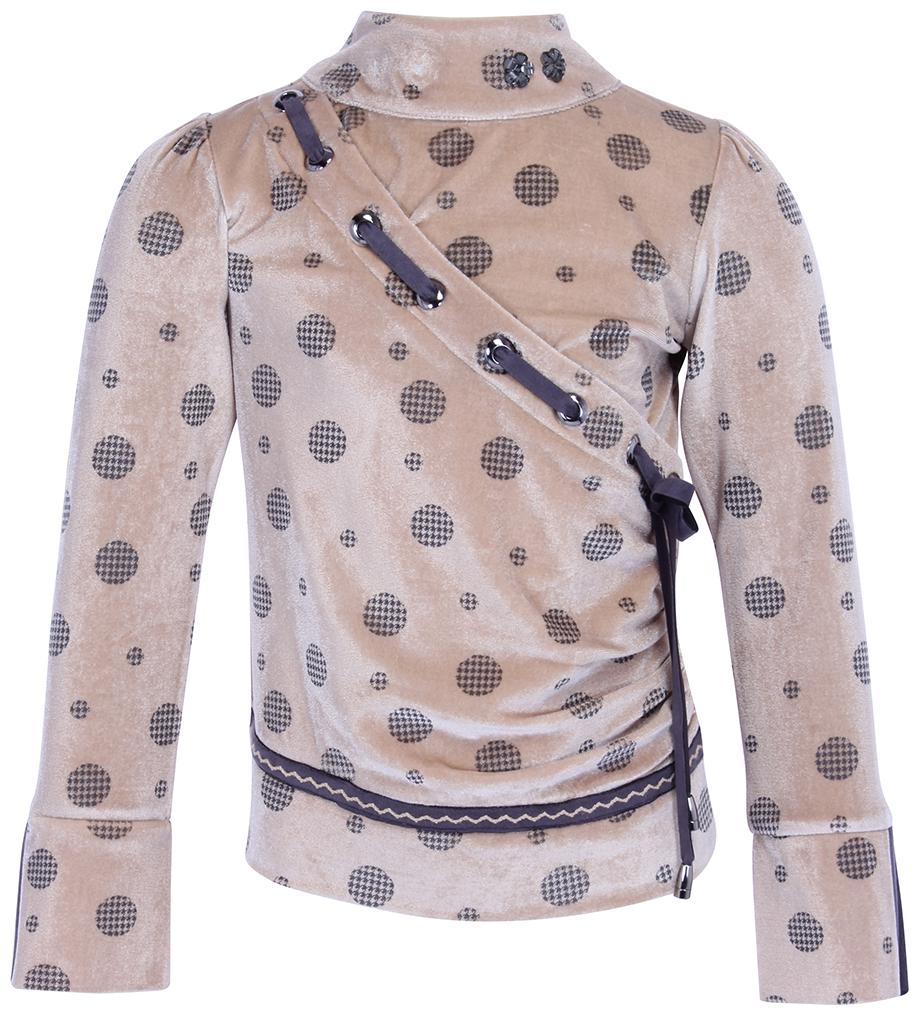 

Cutecumber Girl Polyester Polka dots Top - Beige