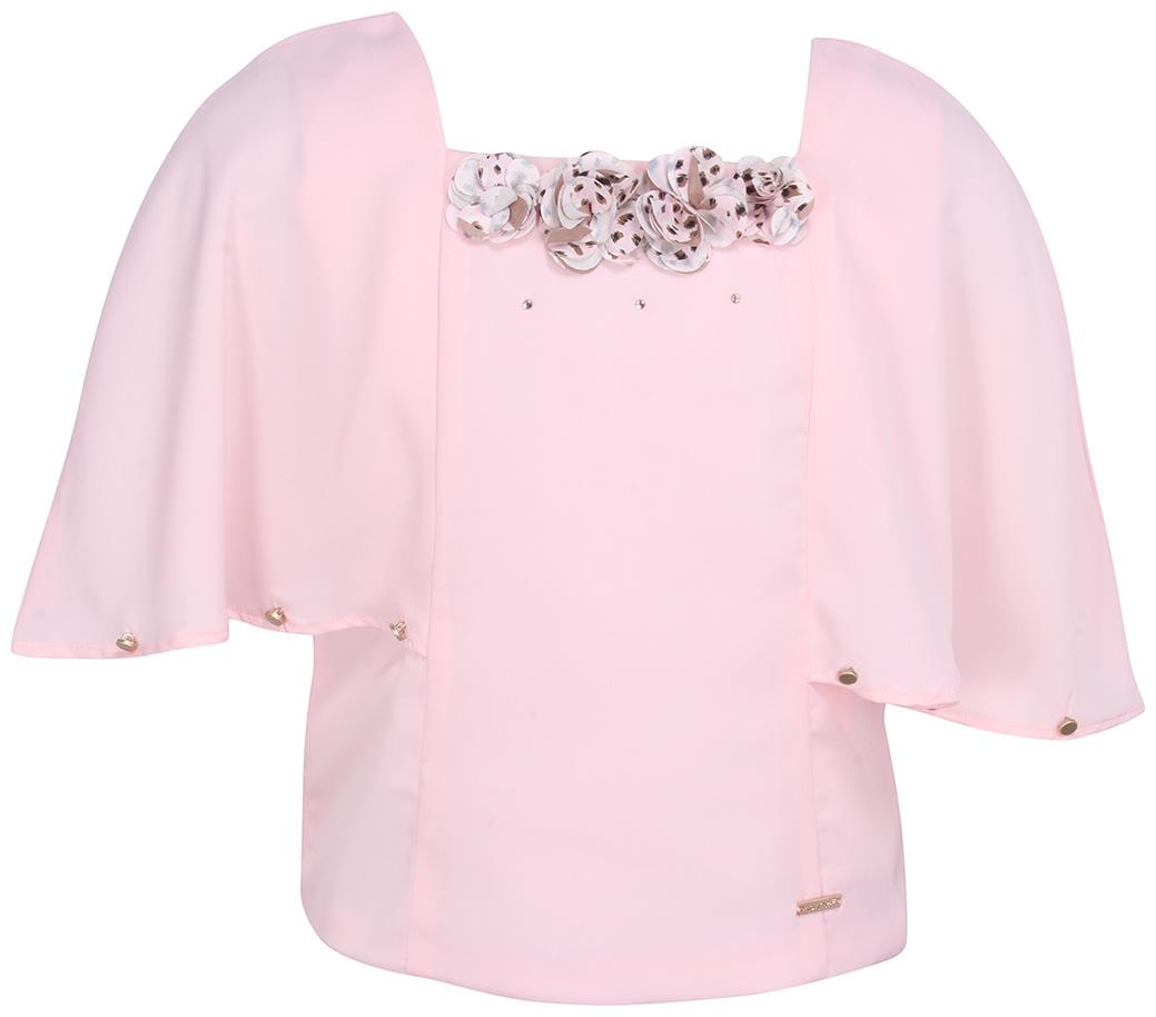 

Cutecumber Girl Satin Embellished Top - Pink