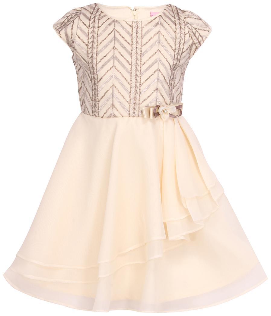 

Cutecumber Cream Polyester Short Sleeves Knee Length Princess Frock ( Pack of 1 )