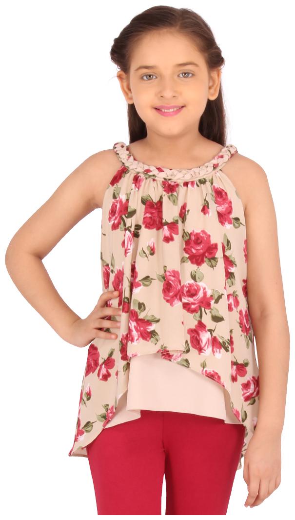 

Cutecumber Georgette Floral Top for Baby Girl - Beige