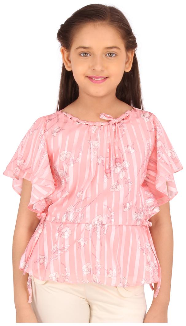 

Cutecumber Girl Georgette Floral Top - Pink
