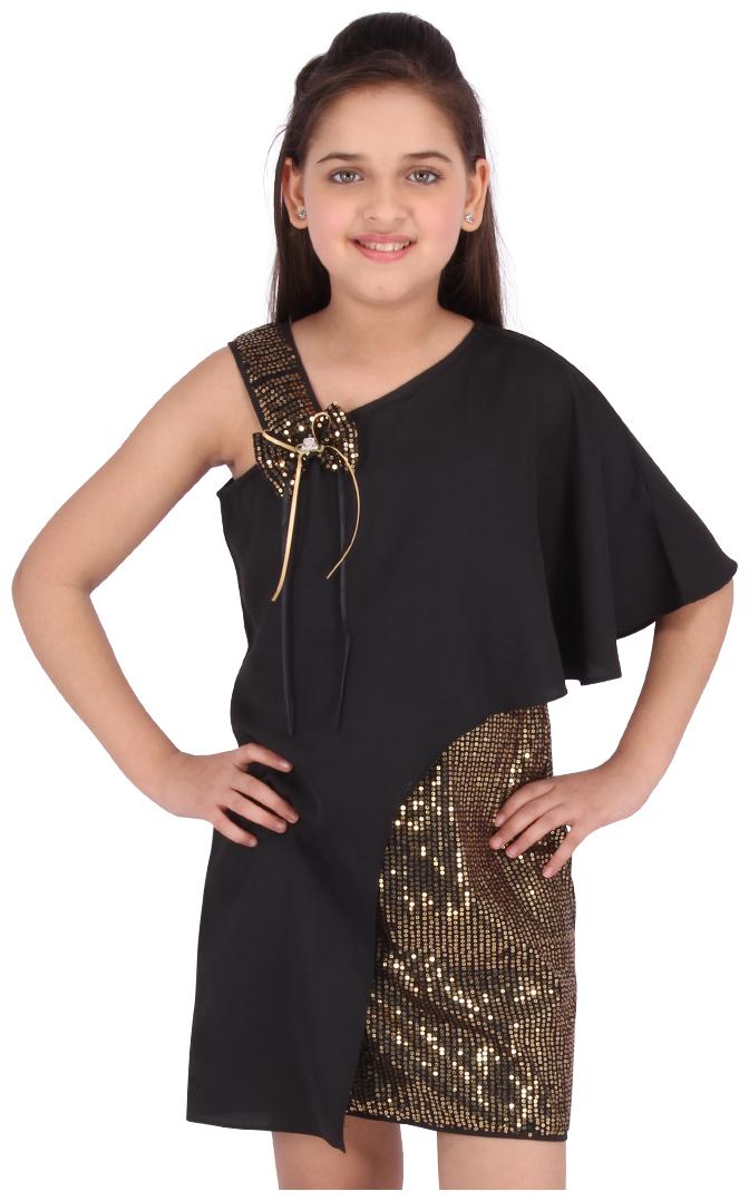

Cutecumber Black Georgette Sleeveless Knee Length Princess Frock ( Pack of 1 )