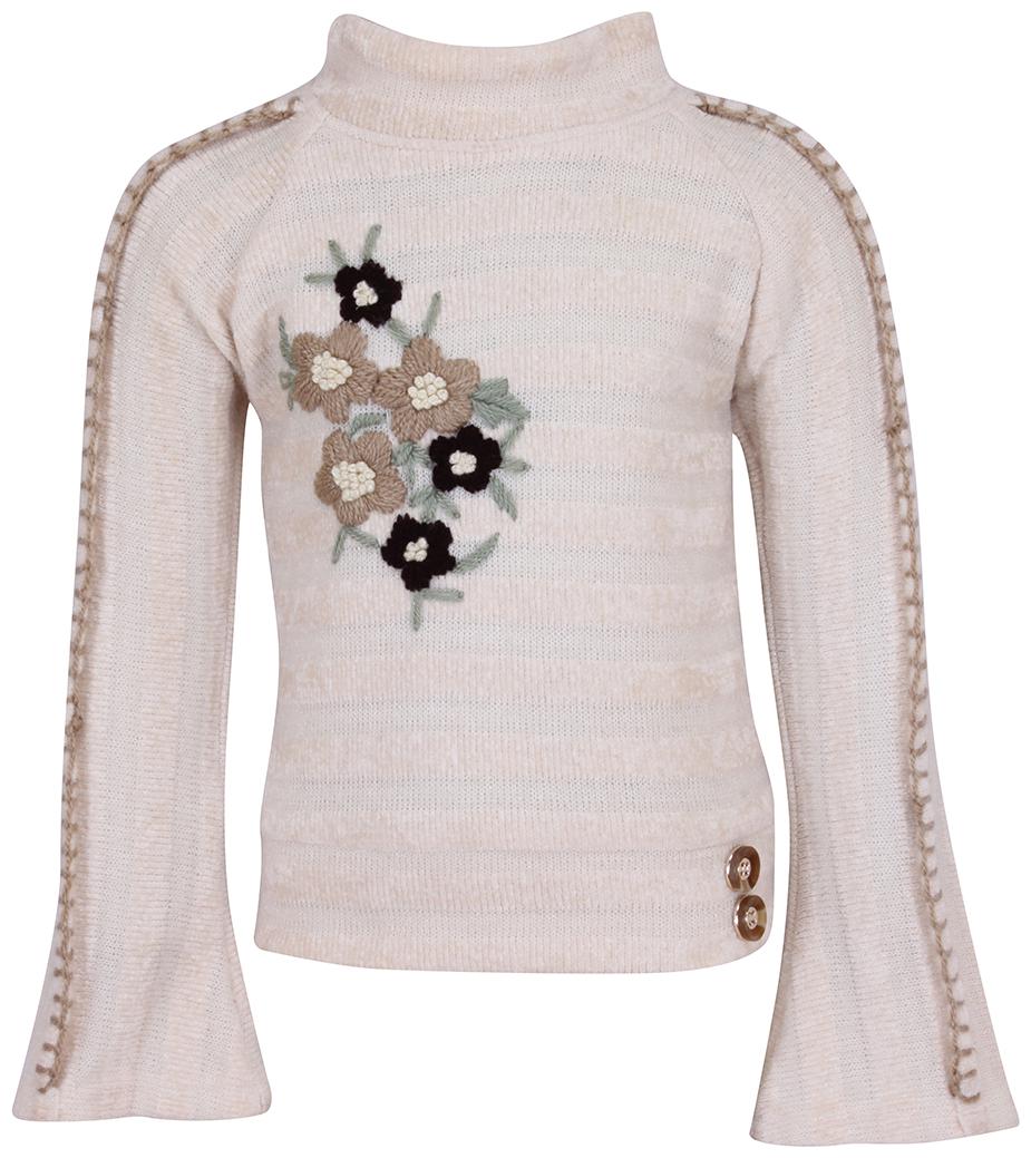 

Cutecumber Girl Wool blended Self design Top - Beige