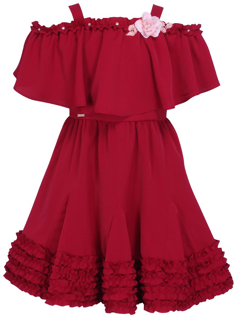 

Cutecumber Baby girl Georgette Solid Princess frock - Red
