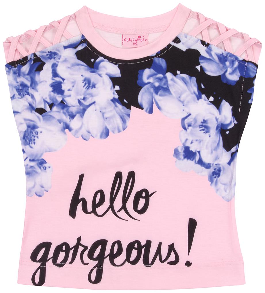 

Cutecumber Girl Knitted Printed Top - Pink
