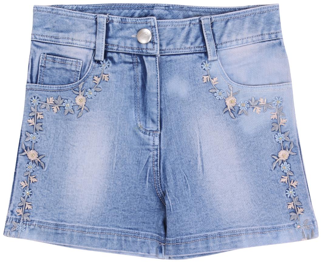 

Cutecumber Girl Denim Embroidered Regular shorts - Blue