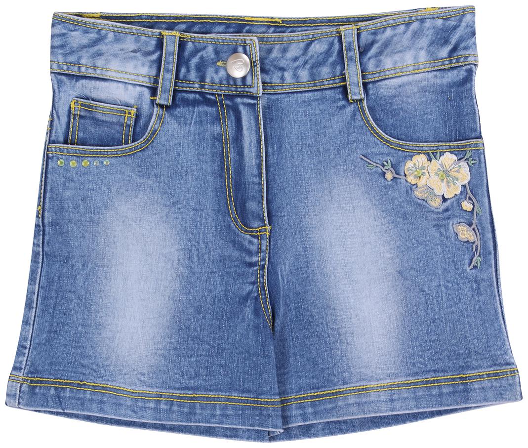 

Cutecumber Girl Denim Embroidered Regular shorts - Blue