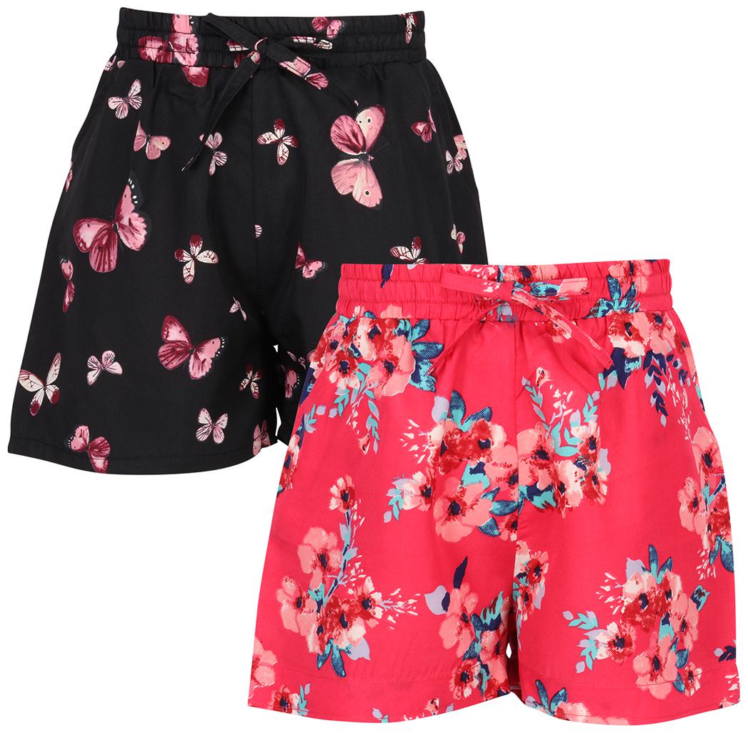

Cutecumber Girl Polyester Floral Regular shorts - Black Pink