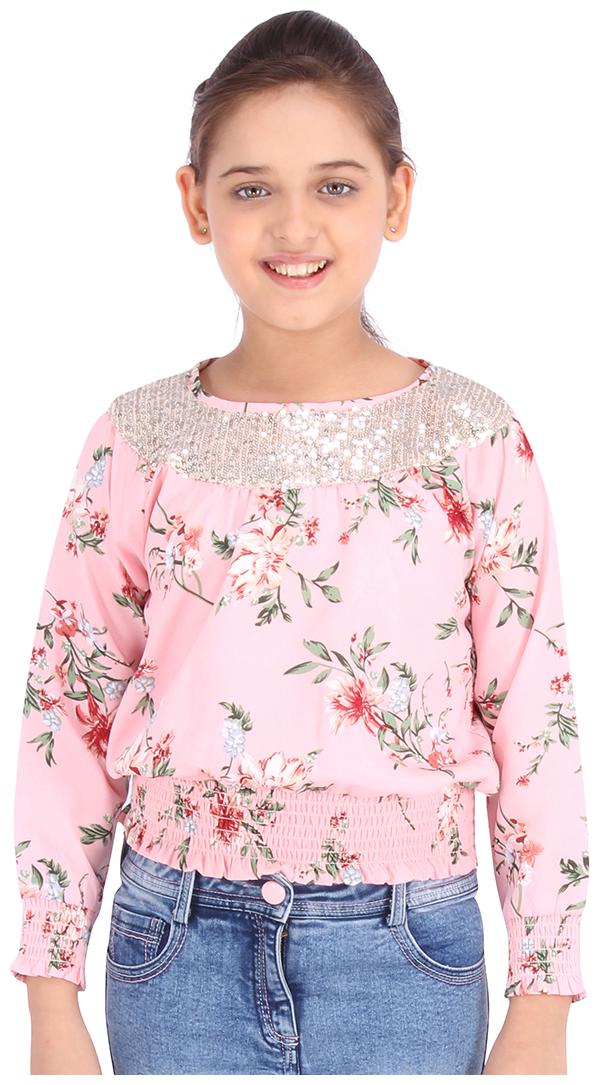 

Cutecumber Girl Polyester Embellished Top - Pink