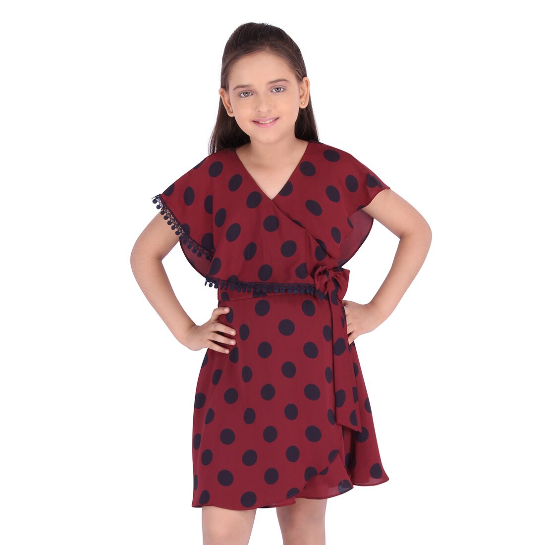 

Cutecumber Maroon Polyester Sleeveless Knee Length Princess Frock ( Pack of 1 )