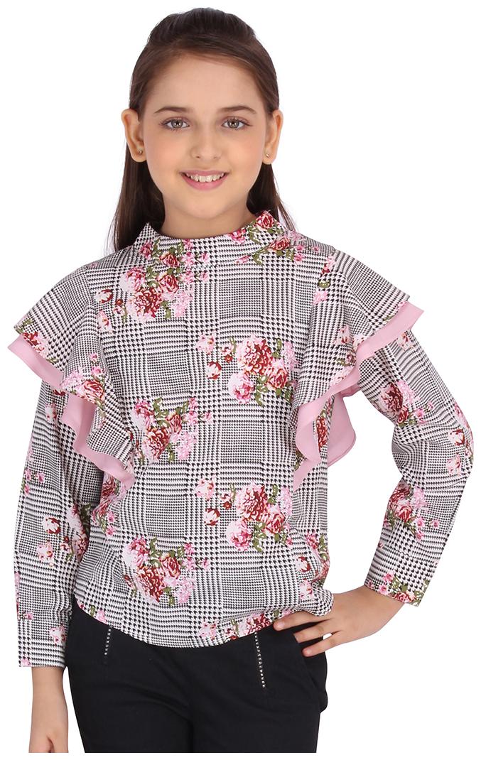 

Cutecumber Girl Polyester Floral Top - Black