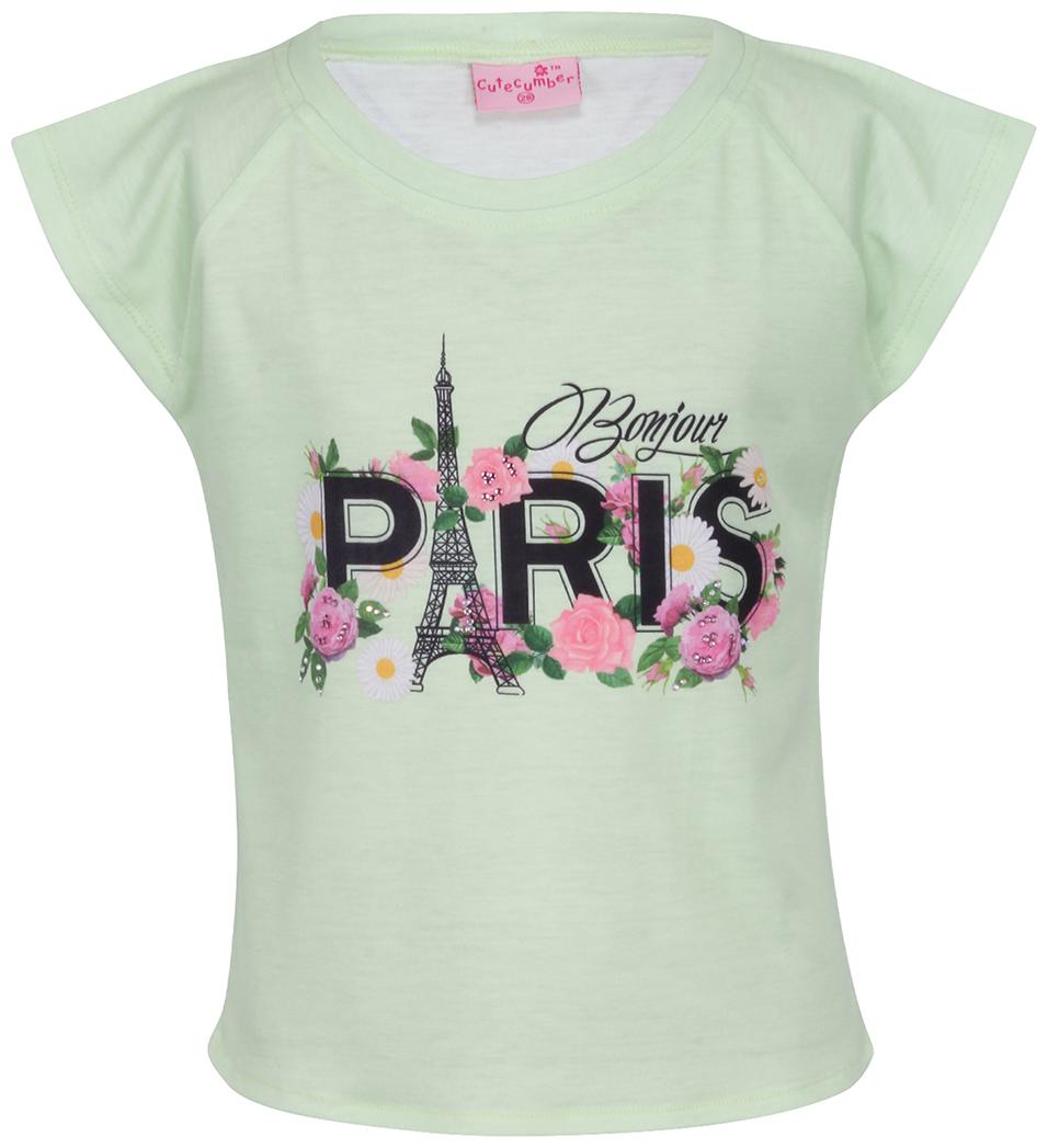 

Cutecumber Girl Knitted Printed T shirt - Green