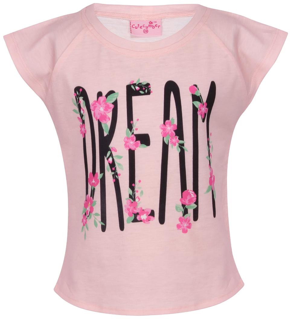

Cutecumber Girl Knitted Printed T shirt - Pink