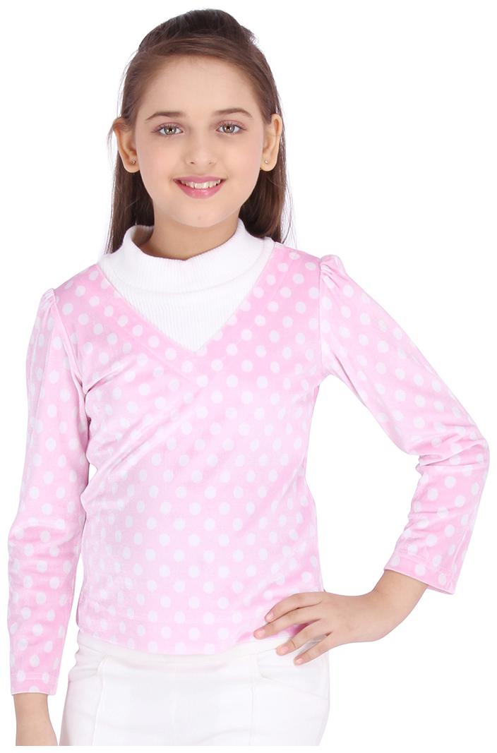 

Cutecumber Girl Wool Polka dots Top - Pink