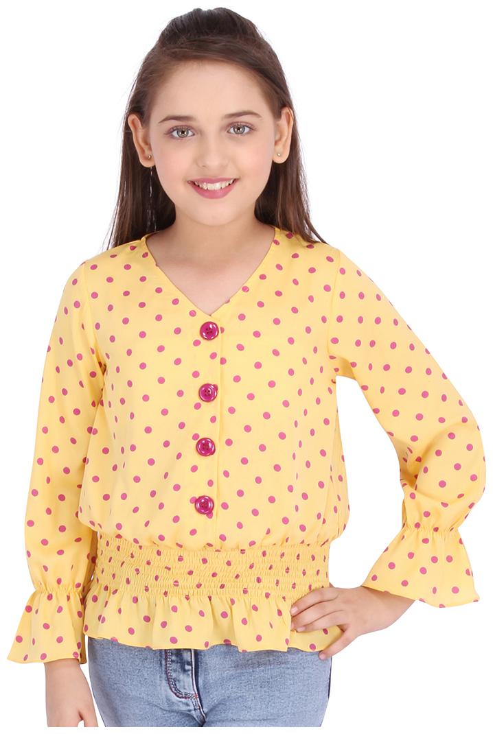

Cutecumber Girl Polyester Floral Top - Yellow