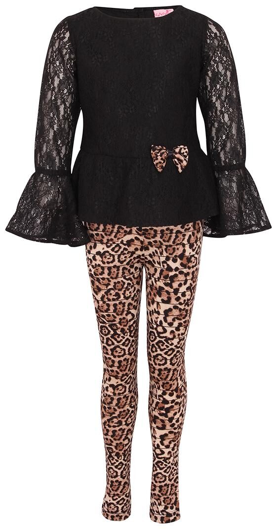 

Cutecumber Girl Lace Top Bottom Set - Black