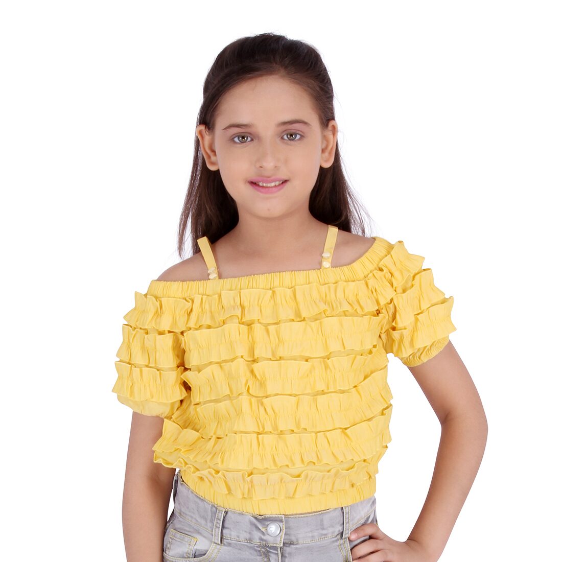 

Cutecumber Girl Polyester Solid Top - Yellow