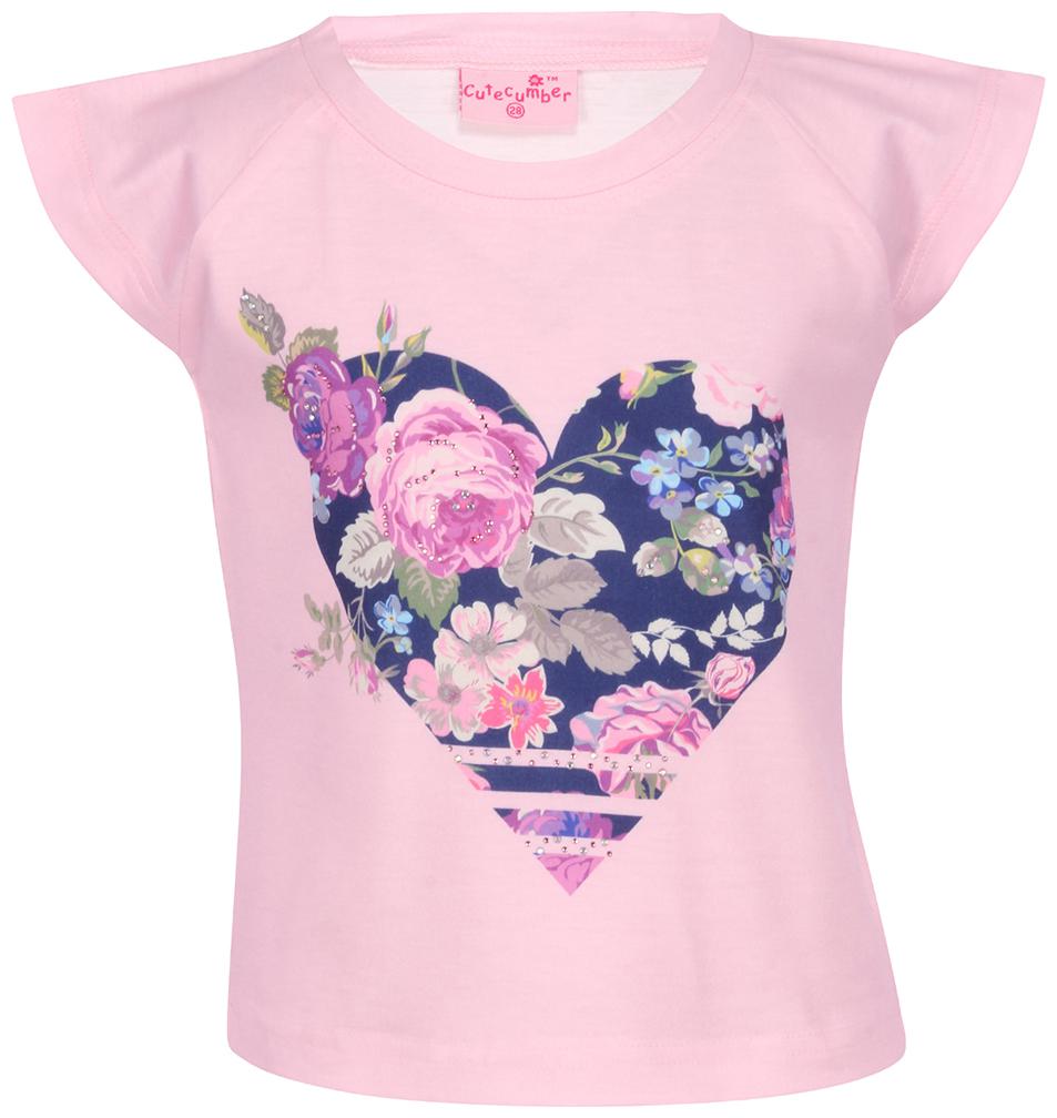 

Cutecumber Girl Knitted Printed T shirt - Pink