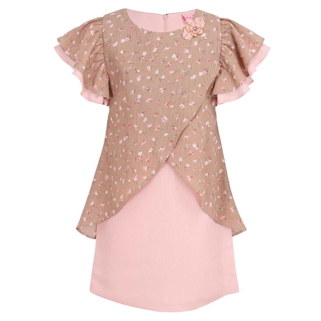 

Cutecumber Pink Georgette Short Sleeves Knee Length Princess Frock ( Pack of 1 )