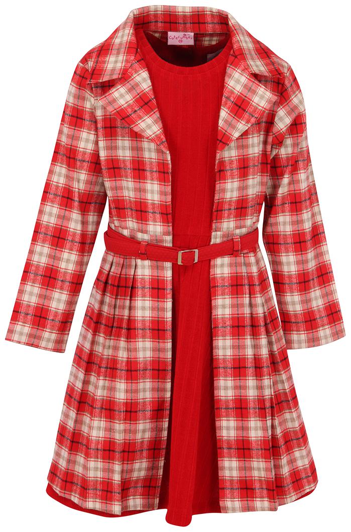 

Cutecumber Red Cotton Full Sleeves Knee Length Princess Frock ( Pack of 1 )