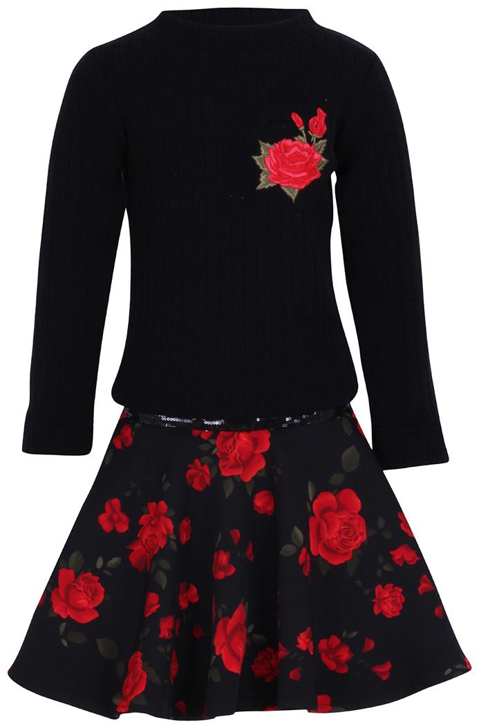 

Cutecumber Girl Polyester Top Bottom Set - Black