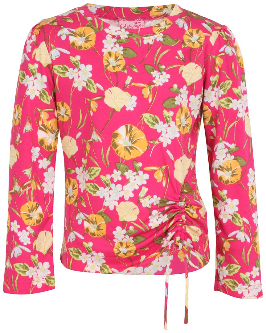 

Cutecumber Girl Cotton Floral Top - Pink