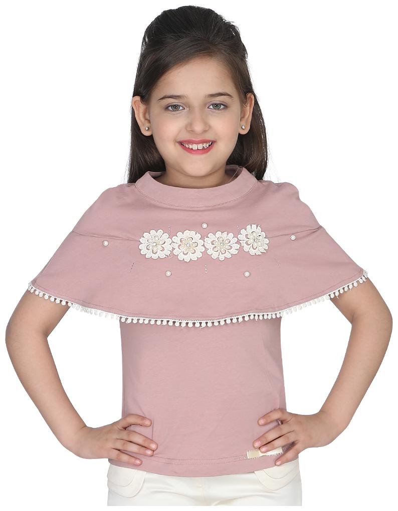 

Cutecumber Girl Cotton blend Embellished Top - Pink
