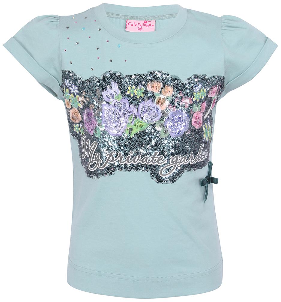 

Cutecumber Girl Knitted Printed Top - Green