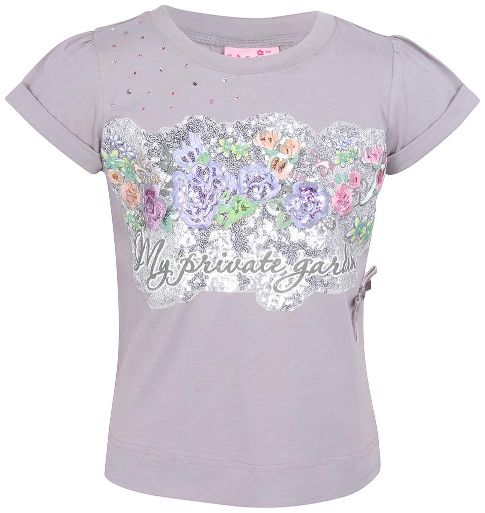 

Cutecumber Girl Knitted Printed Top - Grey