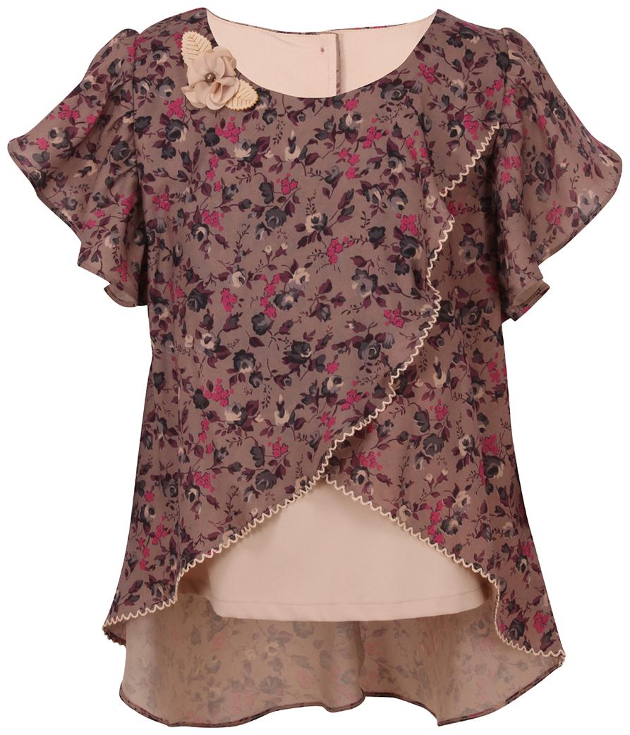 

Cutecumber Girl Polyester Floral Top - Brown
