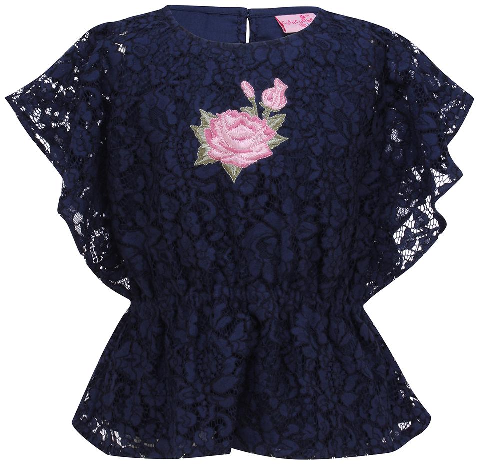 

Cutecumber Girl Lace Floral Top - Blue